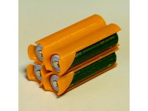 2x2 aaa battery holder organization case 3d print model - Mito3D