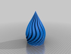swirled teardrop decor customized 3d print model - Mito3D