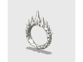 resumo spike anel de tamanho 10 a moda alajaz diabo garota chifres novo prata picos mulheres 3d print model - Mito3D