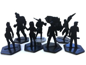 scifi silueta minis biomorphs juegos flatminis las miniaturas rpg tablero de la mesa 3d print model - Mito3D