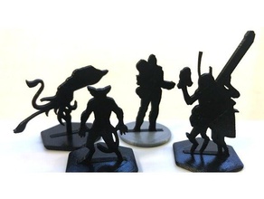 scifi silueta minis pod morfos juegos flatminis las miniaturas rpg tablero de la mesa 3d print model - Mito3D