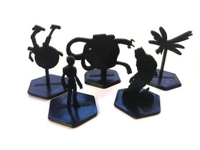 scifi silhouette minis synth morphs games combat robots flatminis miniatures rpg 3d print model - Mito3D