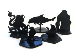 scifi silueta minis elevar los morfos juegos flatminis rpg tablero de la mesa 3d print model - Mito3D