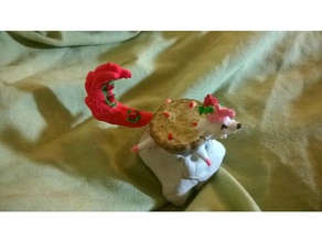 strawberrypiecat esculturas cat bonito a sobremesa voando alimentos peludos kitty torta morango 3d print model - Mito3D