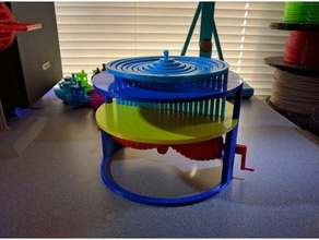 su damlasının kinetik heykel mekanik oyuncaklar renk crank masa bırak damlacık özellikli eğlenceli çok renkli mil sine spin oyuncak dalga 3d print model - Mito3D