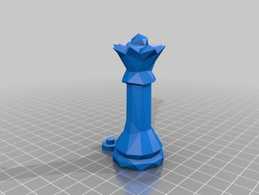 low poly regina ponderato di scacchi 3d print model - Mito3D