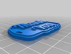 thank you keychain 2 line keychains customized 3d print model - Mito3D