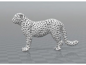 leopard di voronoi animali grande gatto jaguar panther 3d print model - Mito3D