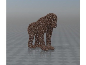 monkey voronoi animals ape chimp gorilla 3d print model - Mito3D