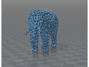 Elefanten voronoi Tiere 3d print model - Mito3D