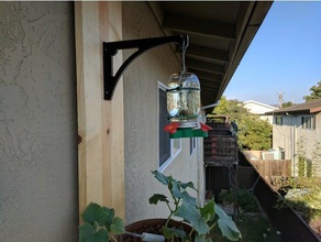 hanging basket birdfeeder bracket hook mod outdoor & garden bird feeder hummingbird 3d print model - Mito3D
