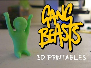 gang beasts 3d printables sculptures beast bone loaf character funney game gangbeast gangbeasts pose video games win wining 3d print model - Mito3D