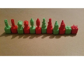 christmas chess super simple candle reindeer santa 3d print model - Mito3D