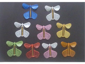 fully 3d printed flying butterfly mechanical toys prank rubber band-powered surprise 3d print model - Mito3D