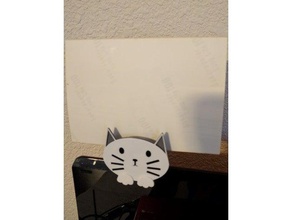cat photo stand clip holder photography picture 3d print model - Mito3D