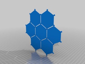 hex grid template spaceship starship tabletop game gaming 3d print model - Mito3D
