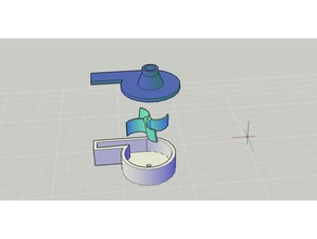 mini impeller type water pump mechanical toys 3d print model - Mito3D