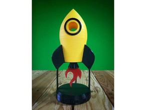yellow rocket el cohete amarillo logo signs & logos 3d print model - Mito3D