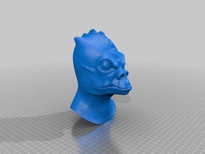 sw bounty hunter bossk modelo de la cabeza La impresión en 3d 3d print model - Mito3D