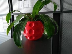 boule de pot fleurs décor blumentopf fleur 3d print model - Mito3D