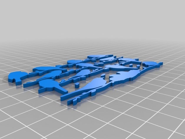 cenefa pajaros Vögel Schrott 3d-drucken 3D print model - Mito3D
