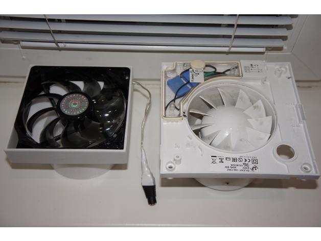 ventilation 120mm fan duct bathroom 3D print model - Mito3D
