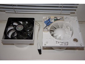 de ventilação, ventilador 120mm do duto casa banho 3d print model - Mito3D