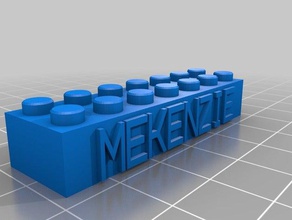 mekenzie de blocs lego jouets construction personnalisé 3d print model - Mito3D