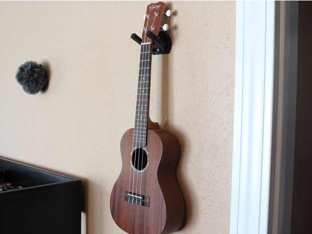 ukulele de guitarra montagem na parede organização titular armazenamento 3D print model - Mito3D