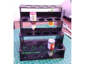 modular hobby paint rack - small straight toy & game accessories army painter desk organizer miniature miniatures model painting holder reaper shelf storage vallejo warhammer 40k 3d print model - Mito3D