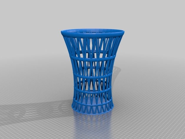örgü wastebin 3d baskı 3dp bin tamamen çöp trashbin 3D print model - Mito3D