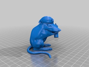 banksy che Ratte Kunst guevara 3d print model - Mito3D