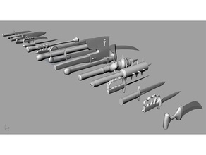 toutes les armes de mêlée champ bataille 1 accessoires jeu bf1 3d print model - Mito3D