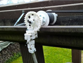 automatic drainpipe cleaner no electricity outdoor & garden axle free energy gearing gears home made invention innovation innovative finland mechanic mechanical mechanics electric prototype prototyping rain renewable thread gear u joint water wheel 3d print model - Mito3D