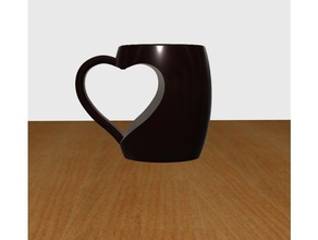 cup love household coffeee coffeine gift heart model mug new romantic sculpture support supports valentine 3d print model - Mito3D