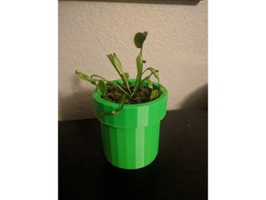 simple mario venus fly trap planter decor flower pot super 3d print model - Mito3D