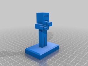 minecraft figura 4 killer robot sculture figure steve la scultura 3d print model - Mito3D