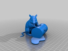 banksy toxic rat art 3d print model - Mito3D