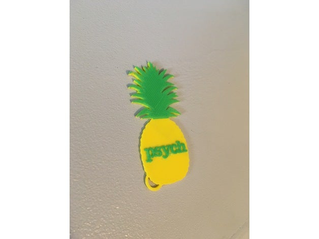 psych keychain keychains gus pineapple shawn 3D print model - Mito3D