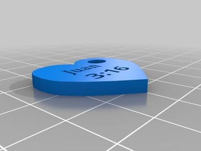 llavero corazon juan 3 16 signos y logotipos 3d print model - Mito3D