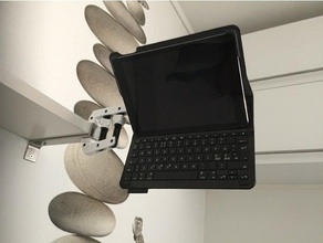 hand screw clamp extended arm ipad keyboard stand tools bedroom holder 3d print model - Mito3D