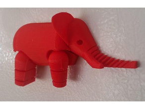 elephant magnet - w reinforced trunk animals 3d print model - Mito3D