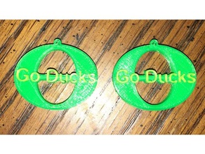 oregon ducks orecchini gli anatre 3d print model - Mito3D