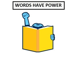 words have power - banned books week art ala ban freedom intellectual library logo logos 3d print model - Mito3D