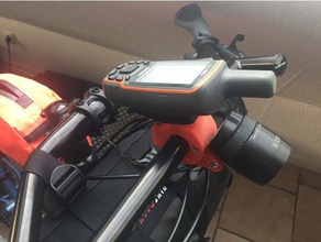 integrado garmin & bike luz para o guiador, jones bar ranzinza moloko esporte ao ar livre bikepacking de moto borda etrex h-bar guidão oregon quarto volta mal-humorado 3d print model - Mito3D