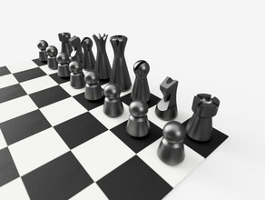 minimal look chess set 3d print model - Mito3D