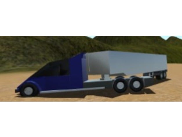 tri big rig cargo automotive car minecraft truck 3D print model - Mito3D