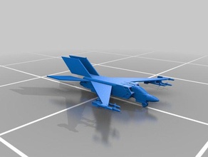 tri-w-wing jet engineering 3d print model - Mito3D