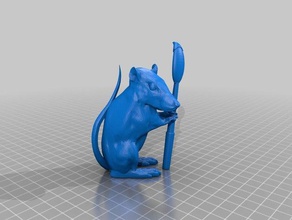 banksy cama de ratos a arte pincel pintura rat 3d print model - Mito3D