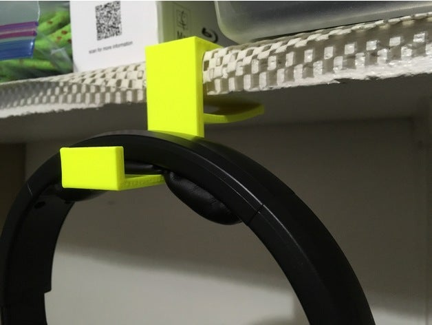 Regal-Haken montiert - Organisation Kopfhörer-Haken Haken Regal montieren 3D print model - Mito3D